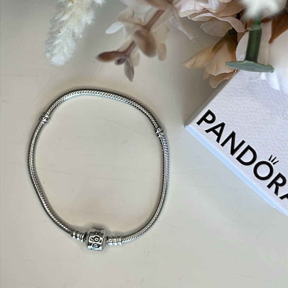 Genuine Pandora 925 Snake Chain Bracelets with Barrel Clasp. 8”